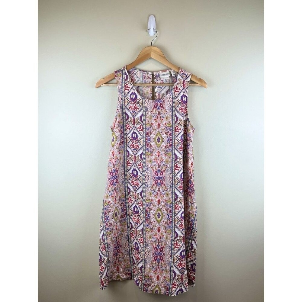 RACHEL ZOE Shift Dress Womens‎ 100% Linen Sz S Sleeveless Pockets Boho